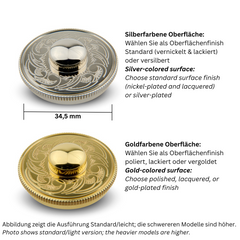 Valve caps Ø 34,5 mm with Gebr. Alexander engraving (various designs)